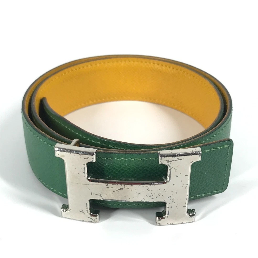 HERMES H logo Accessories Border belt Rubber Green HERMES H logo Accessories Border belt Rubber Green | eBay main image 3
