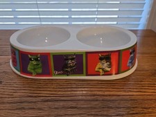 Vtg. 9 Lives- Morris The Cat Food Double Bowl Plastic/Melamine