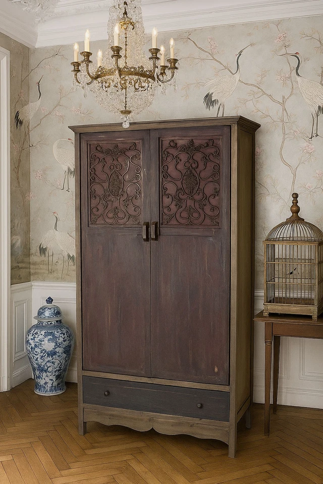 Wäscheschrank Schrank Antik Holzschrank China Kleiderschrank Garderobenschrank - Bild 2 von 4