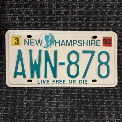Original US Auto Kennzeichen Nummernschild USA   New Hampshire 