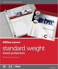 Standard Weight Sheet Protectors 8 1/2in. x 11in. Clear Pack of 50 New