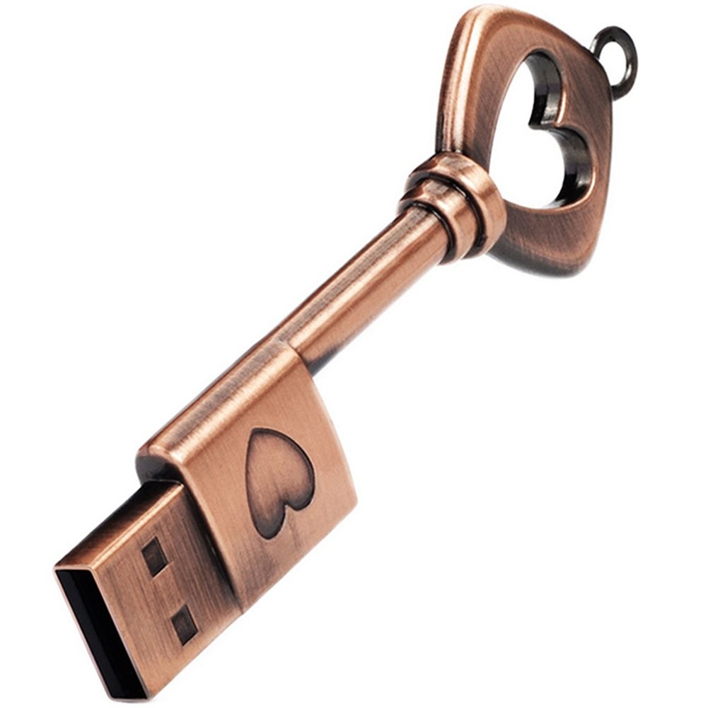 Clé USB 32Go vintage en métal argenté, clé usb rétro robuste pour professionnels