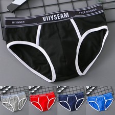 Solid Color Men's Briefs Underwear Soft Cotton Fabric Breathable Style