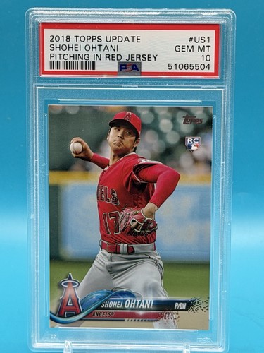 2018 Topps Update Series - PSA 10 Shohei Ohtani #US1 Pitching, Red Jersey (RC)