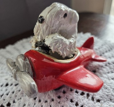 Bedlington Terrier Dog Airplane Figurine