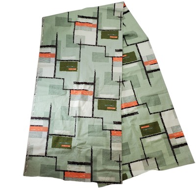 1950's Barkcloth Fabric Pattern Viewpoint MCM Geometric 3.125 yds x 46'' - Stains