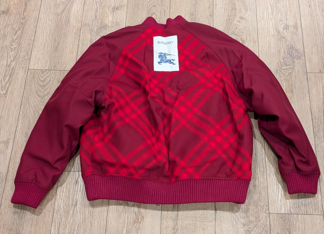 $2890 Mens Burberry Reversible Bomber Jacket Ripple Red IP Check XL thumbnail 4
