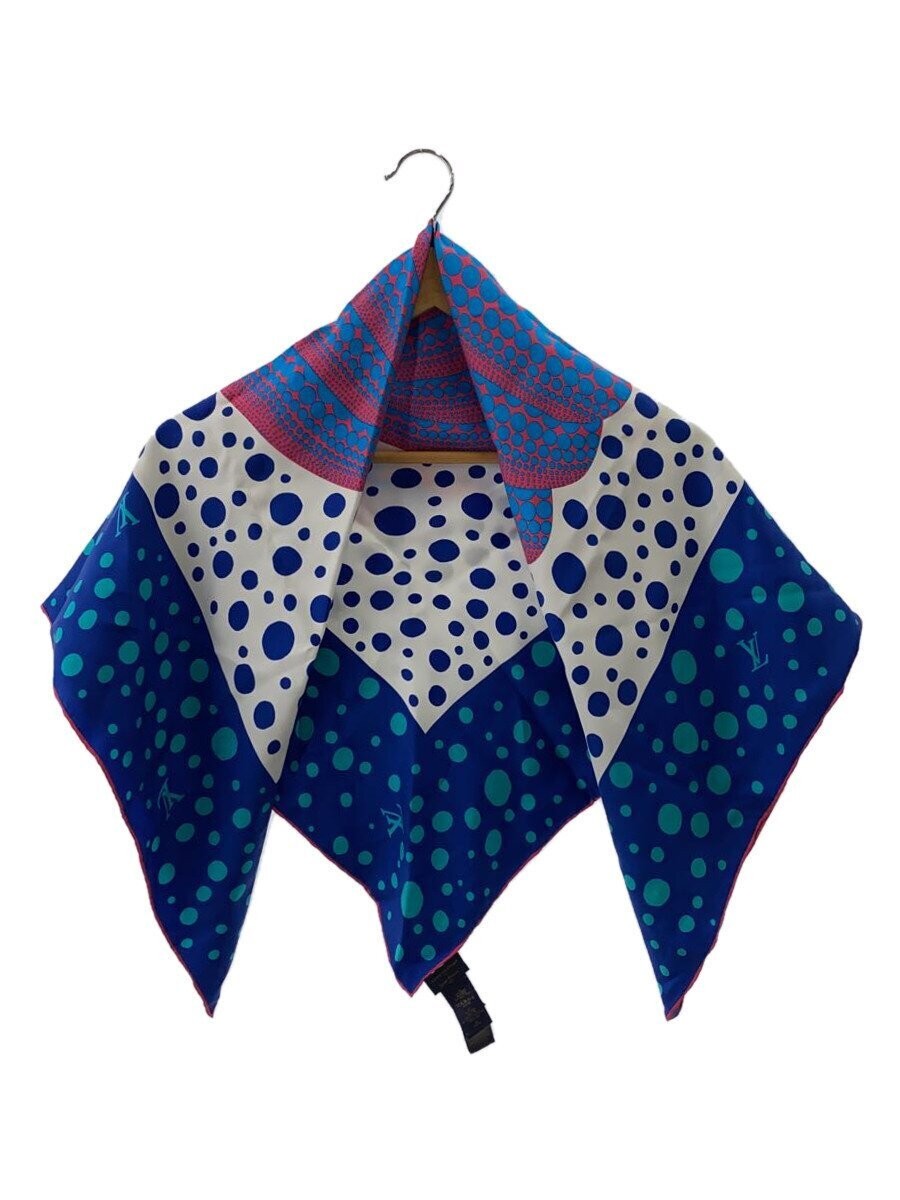LOUIS VUITTON x Yayoi Kusama Blue Pumpkin Silk Square Scarf 90