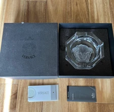 Versace Rosenthal Collaboration Medusa Crystal Ashtray accessory case 13cm