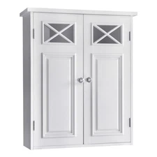 Teamson Home Dawson Removable Two-Door Wall Cabinet, White