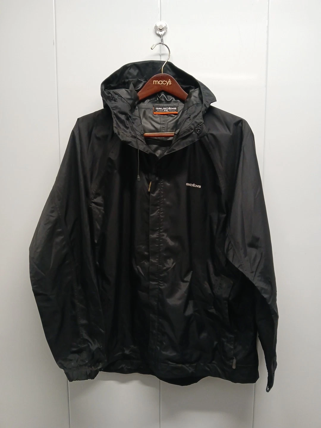 Grundens Jacket Mens Sz XXL Black Weather Watch Hooded Shell Fishing