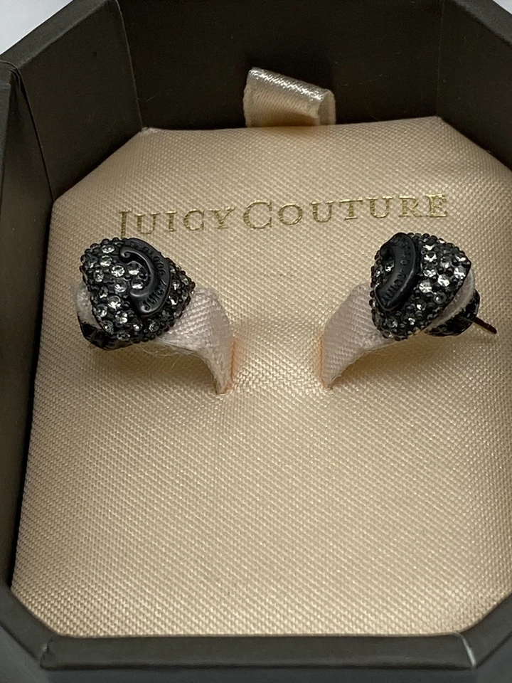 Aretes Juicy Couture tono plata cristal pavé con caja 3,3 g Foto 4 de 4