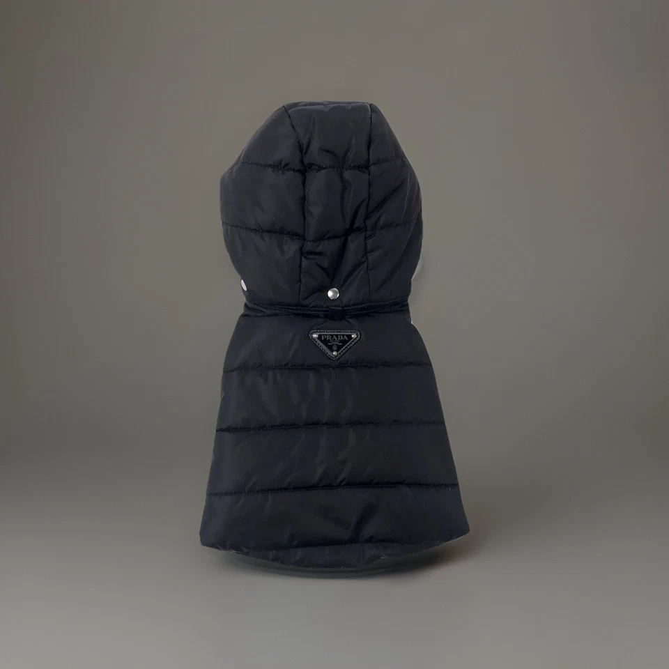 Prada Nylon Puffer Black Ditachable Hood Dog Coat Size: S - Image 2 of 4