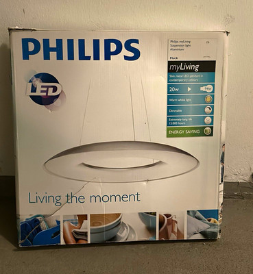 Philips myLiving Fluck LED Pendelleuchte 20W 1420lm Warmweiß weiß Ø40 dimmbar