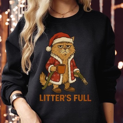 Lustiges Weihnachtssweatshirt Wurf voll Katze hässlicher Weihnachtspullover Haustierliebhaber Geschenk X80