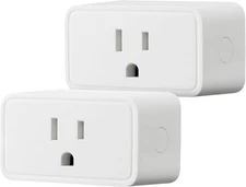Basics Smart Plug 2-Pack – WiFi Outlet Works with Alexa, 2.4GHz Smart Socket, Vo