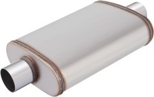 2.5 inch Muffler, Performance Chamber Exhaust Muffler, 2.5" Center 2.5 Inch