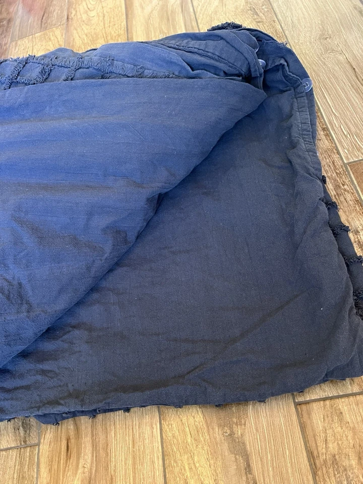 Oscar & Oliver New York Cameron Blue Queen Duvet Cover 93 x 88” Heavy Cotton - Image 4 of 4