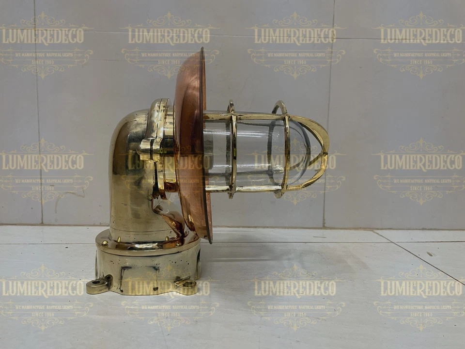 Aplique de pared de latón náutico mampara luz - regalo perfecto para los amantes de la decoración del hogar Foto 2 de 4