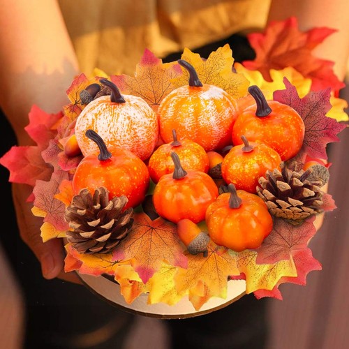 50 Stück Herbst Deko Künstliche Kürbisse und Kürbisse Set, 8 Stück Gefälschte Kürbisse... - Bild 6 von 8