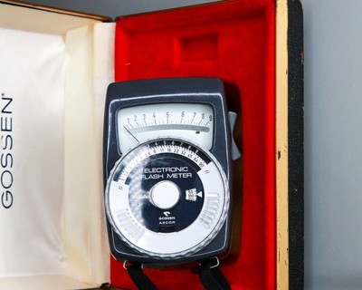 Vintage Gossen Electronic Flash Meter Ascor OG Case & Battery