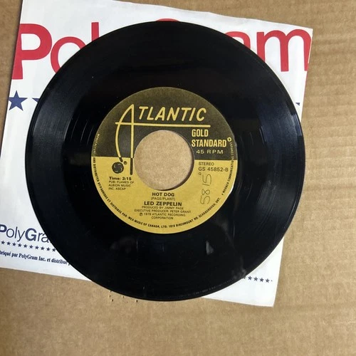 45 Led Zeppelin Fool In The Rain/Hot Dog Gold Standard 45