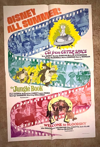 Disney All Summer 1978 Movie Poster 27x41 Season Preview Triple Feature