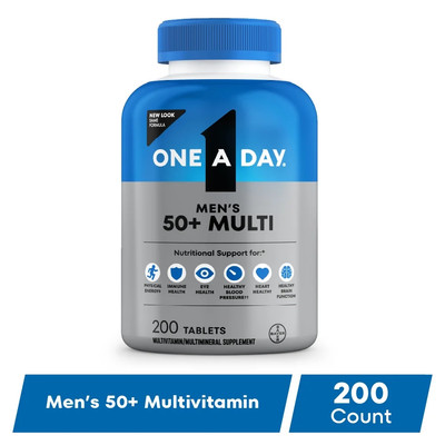 Men's 50+ Multivitamin Tablets - 200 Count for Optimal Health & Vitality