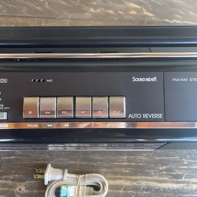 Vintage 80s Neon Sony Cfs-220 Stereo Radio Cassette Boombox Tested
