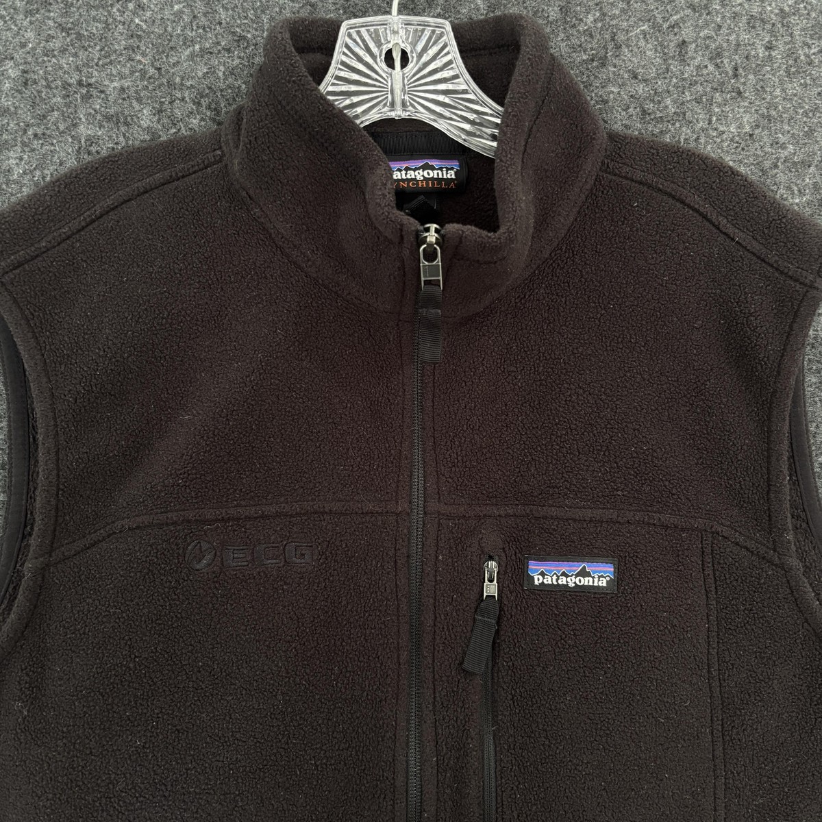 Patagonia Synchilla Vest Men's Large Black Fleece Full Zip