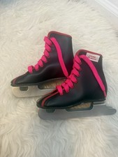 VINTAGE Lake Placid toddler Figure Skates Black Child sizing Double Runner