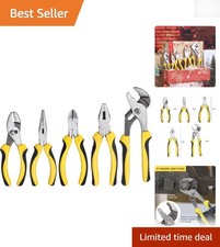 5-Piece Alloy Steel Plier Set with Comfortable Grip for DIY Projects