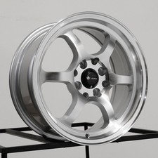 15x7 Vors Lt61 4x1004x114.3 35 Silver Machined Wheels Rims Set4 73.1