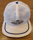 Vintage Saratoga Spa Adjustable Ball Cap Hat - White Blue Gold Tone