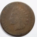 1866 Indian Head Penny Cent About Good (AG) Details