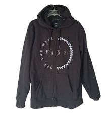 Vans Off The Wall Hooded Jacket Full Zip Mens Size M Black