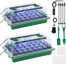 Seed Starter Tray, 2 Pack 80 Cells with Humidity Domes for Indoor Germination