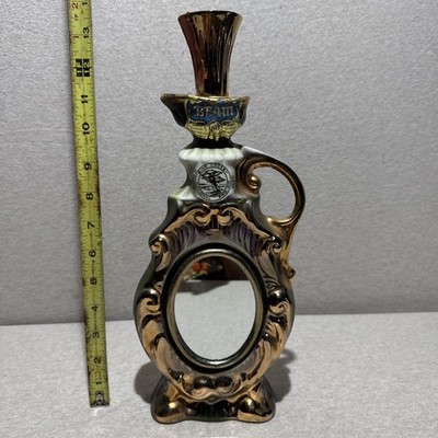 1975 Jim Beam Reflections in Gold Mirror Decanter Regal China Stopper Vintage