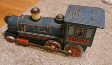 Vintage 1960s Western Tin Litho Locomotive Train Modern Toys Japan-D3. Untested