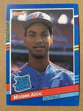 1989 Donruss Baseball Card Rated Rookie Moises Alou Montreal Expos #38. rookie card picture