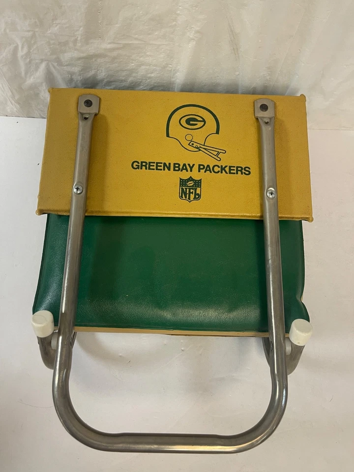 Cojín blanqueador plegable portátil silla asiento estadio Green Bay Packers vintage Foto 4 de 4