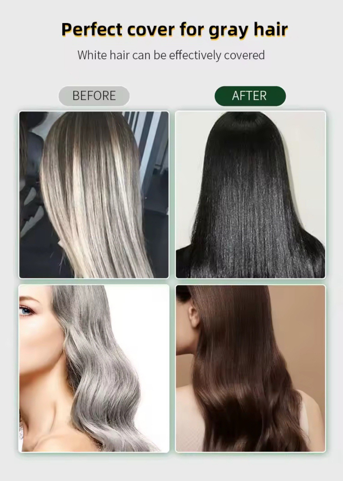 3in1 Hair Dye Shampoo MEIDU Dark Brown Hair Dye For Women And Men