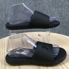 Under Armour Sandals Womens 6 Ansa Fixed Slip On Flats Slide 3023772-005 Black