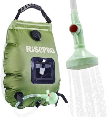 Solar Shower Bag, RISEPRO 5 gallons/20L Solar Heating Premium Camping Shower Bag