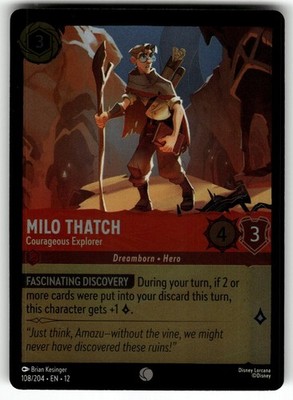 Milo Thatch - Courageous Explorer 108/204 Wilds Unknown Lorcana Cold Foil NM