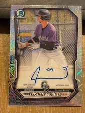 2026 Bowman Chrome Mega Cristian Arguelles Mojo Auto Prospect Rookie BMA-CA