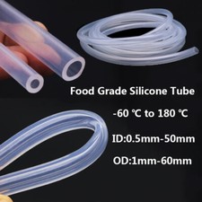 Clear Food Safe Silicone Tubing Hose Pipe Aquarium Pump Soft Tube ID 0.5mm-50mm