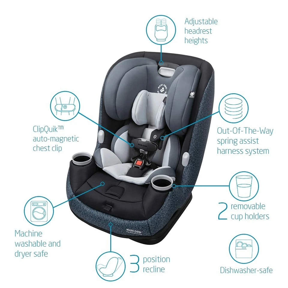 Maxi-Cosi Pria Max 3-in-1 Convertible Car Seat, Tetra Graphic Creased Box - Image 2 of 4