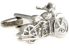 Motorcycle Pair Cufflinks Cycle Harley Wedding Fancy Gift Box  Polishing Cloth