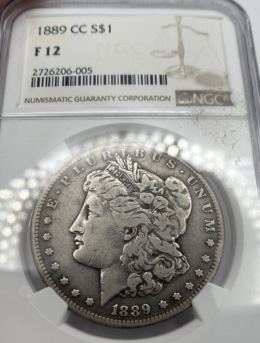 1889-CC Morgan Silver Dollar F12 Carson City Key Date